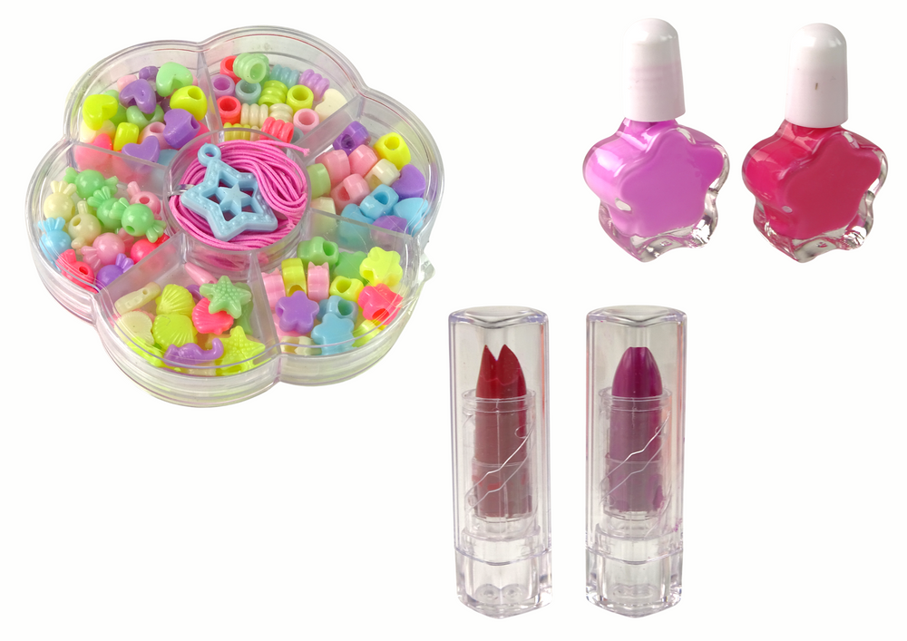 Dětská sada na výrobu šperků a make up 2v1 – 100 prvků