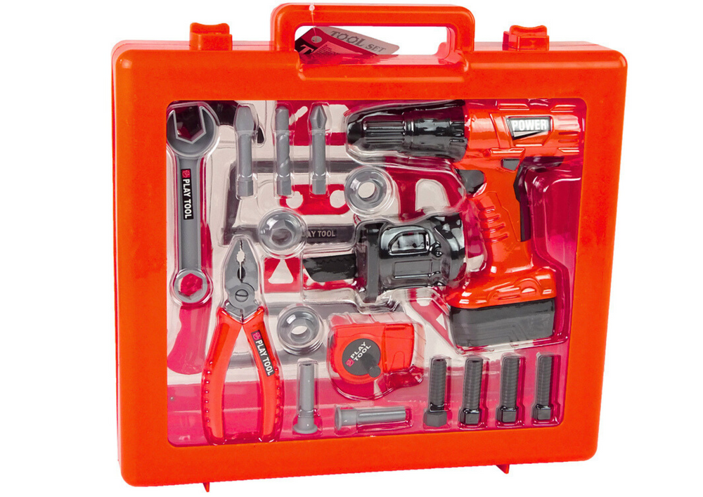 Dětská sada nářadí s vrtačkou – kladívko a pila na baterie