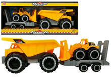 Dětská sklápěčka s přívěsem a buldozerem 49 cm stavební set