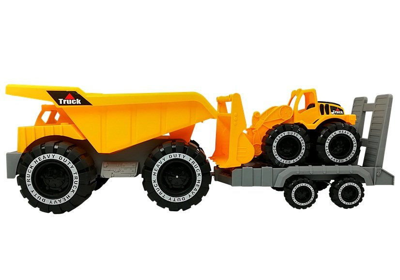 Dětská sklápěčka s přívěsem a buldozerem 49 cm stavební set