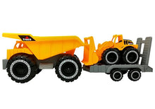 Dětská sklápěčka s přívěsem a buldozerem 49 cm stavební set