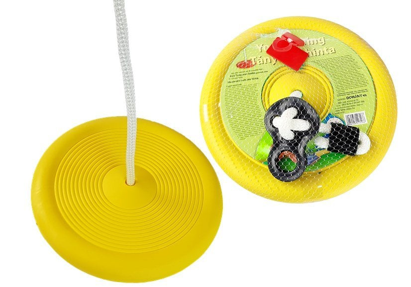 Dětská zahradní houpačka talíř průměr 28 cm nosnost 50 kg žlutá