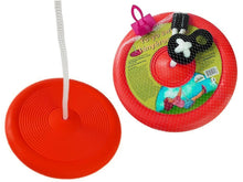 Dětská zahradní houpačka talíř s lanem průměr 28 cm červená