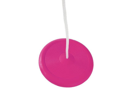 Dětská zahradní houpačka talíř s lanem průměr 28 cm růžová