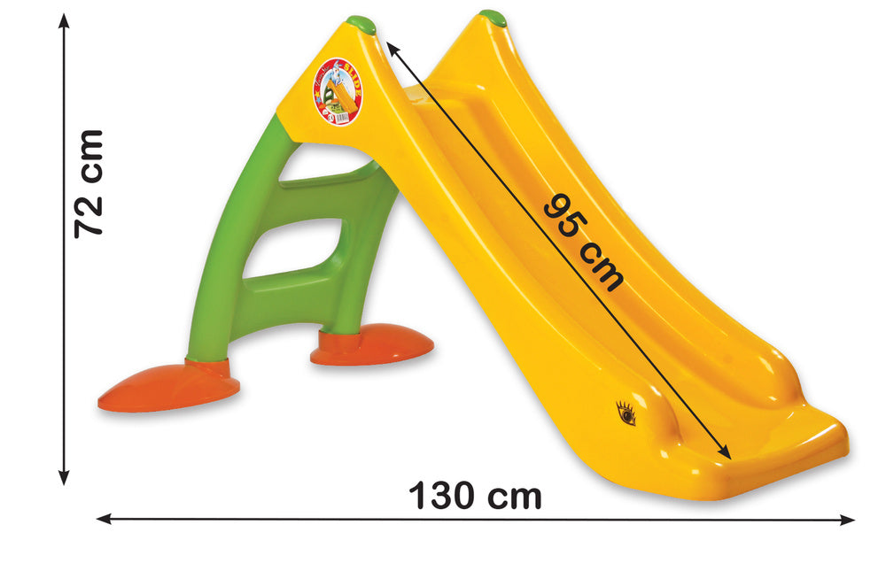 Dětská zahradní skluzavka – s žebříkem zeleno žlutá 75 cm