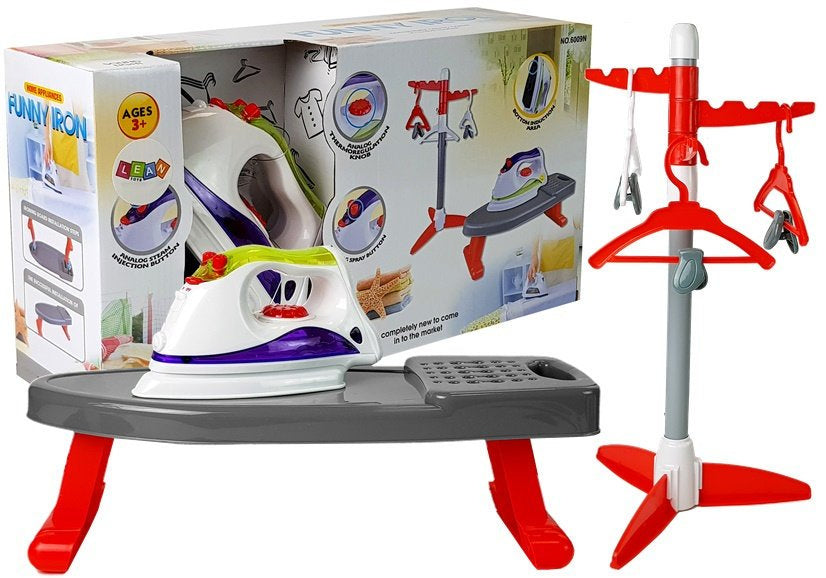 Dětská žehlička na baterie s žehlicí deskou a stojanem