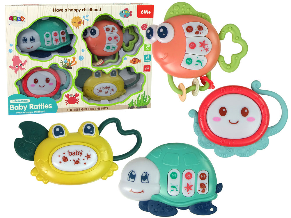 Dětské chrastítka 4 kusy chobotnice krab mořská zvířátka kousátka
