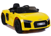 Dětské elektrické auto Audi R8 s dálkovým ovládáním žluté