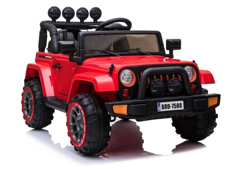 Dětské elektrické auto Jeep BRD 7588 s dálkovým ovládáním červené