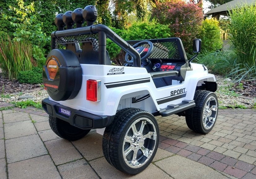 Dětské elektrické auto Jeep S2388 – 4x45W bílé | akumulátor