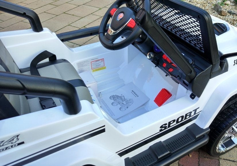 Dětské elektrické auto Jeep S2388 – 4x45W bílé | akumulátor