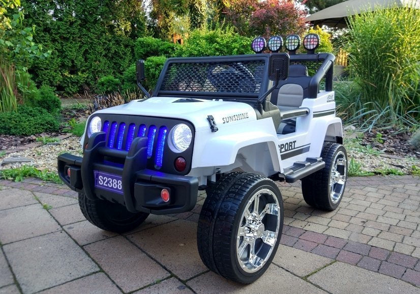 Dětské elektrické auto Jeep S2388 – 4x45W bílé | akumulátor