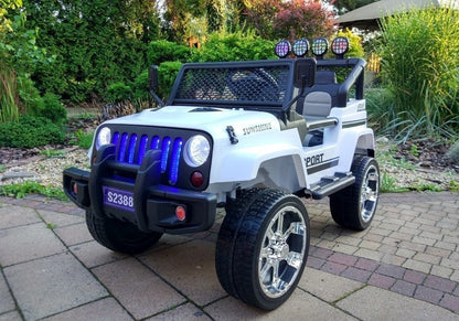 Dětské elektrické auto Jeep S2388 – 4x45W bílé | akumulátor