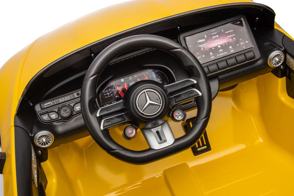 Dětské elektrické auto Mercedes AMG SL63 – lakované žluté