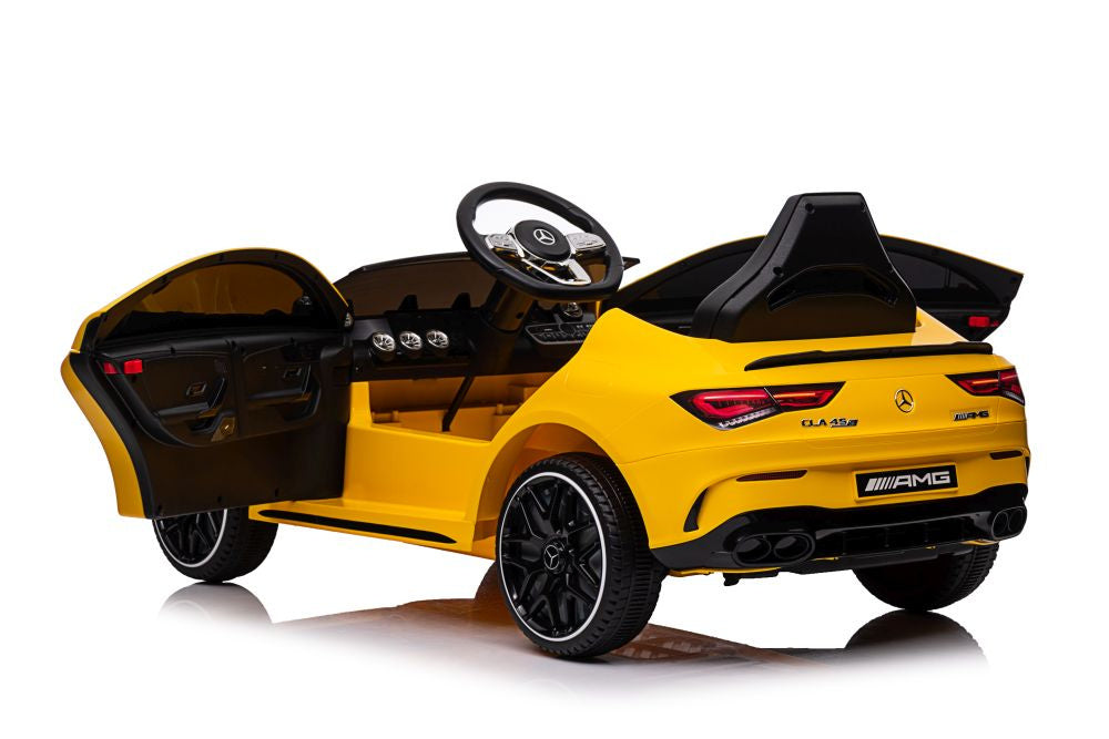 Dětské elektrické auto Mercedes CLA 45s AMG 4x4 žluté