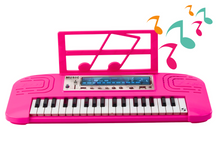 Dětské elektrické pianino 37 kláves 36 melodií se stojanem růžové