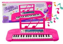Dětské elektrické pianino 37 kláves 36 melodií se stojanem růžové