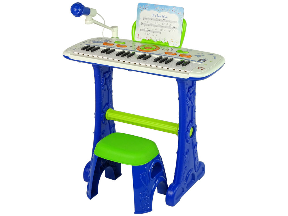 Dětské elektrické pianino keyboard s mikrofonem a USB modré