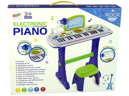 Dětské elektrické pianino keyboard s mikrofonem a USB modré