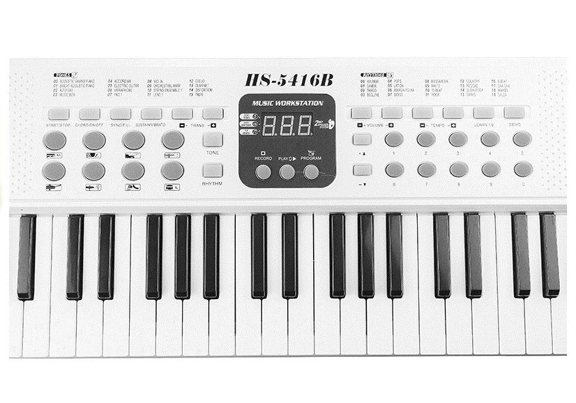 Dětské elektrické pianino s mikrofonem 54 kláves bílé