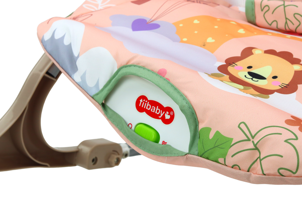 Dětské houpací lehátko 3v1 – s vibrací a zvuky | růžové