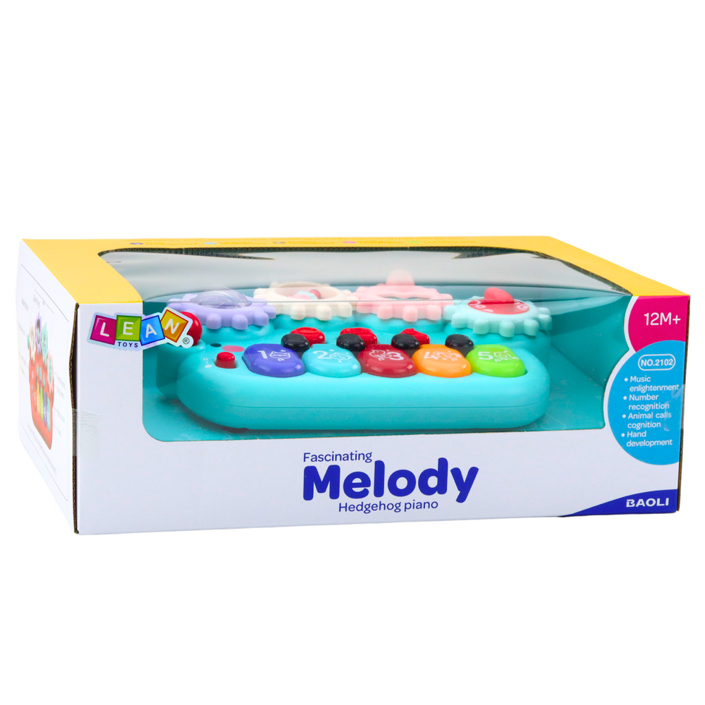 Dětské interaktivní pianino s ozubenými kolečky modré