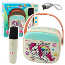 Dětské karaoke mikrofon – jednorožec Bluetooth LED
