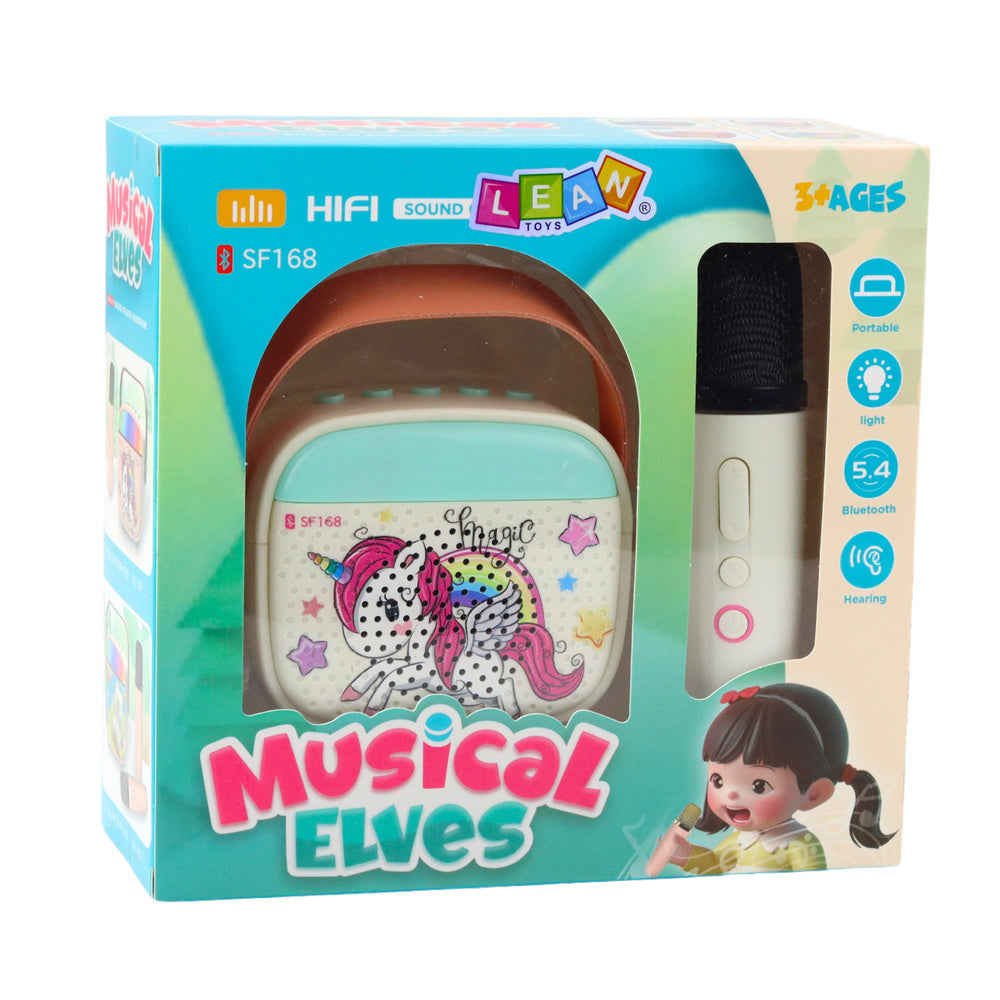 Dětské karaoke mikrofon – jednorožec Bluetooth LED