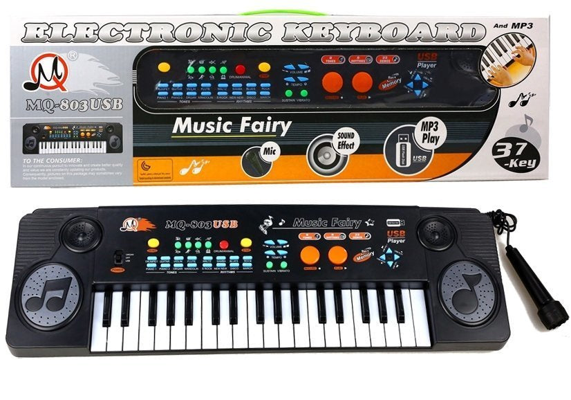 Dětské klávesy s mikrofonem 37 kláves USB MP3 funkce