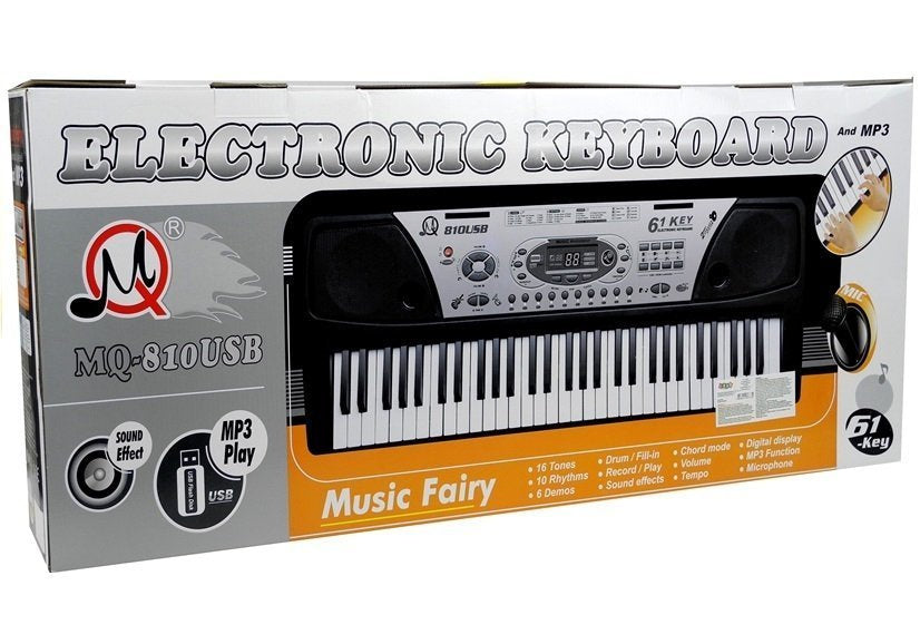 Dětské klávesy s mikrofonem 61 kláves LED displej MQ 810