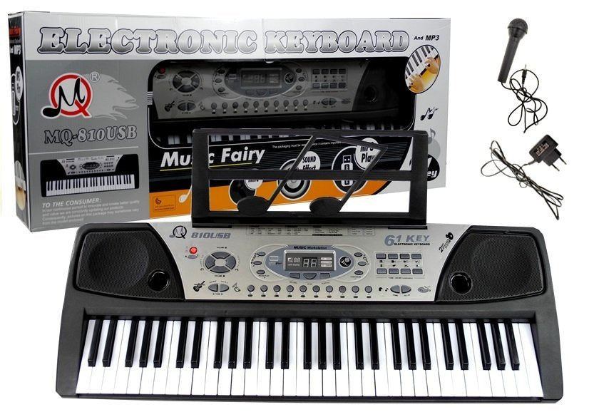 Dětské klávesy s mikrofonem 61 kláves LED displej MQ 810