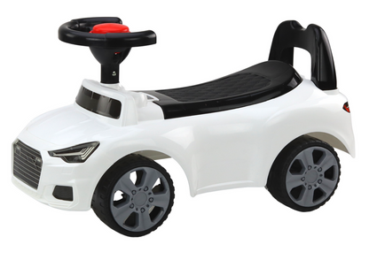 Dětské odrážedlo auto – s opěradlem a klaksonem | bílé