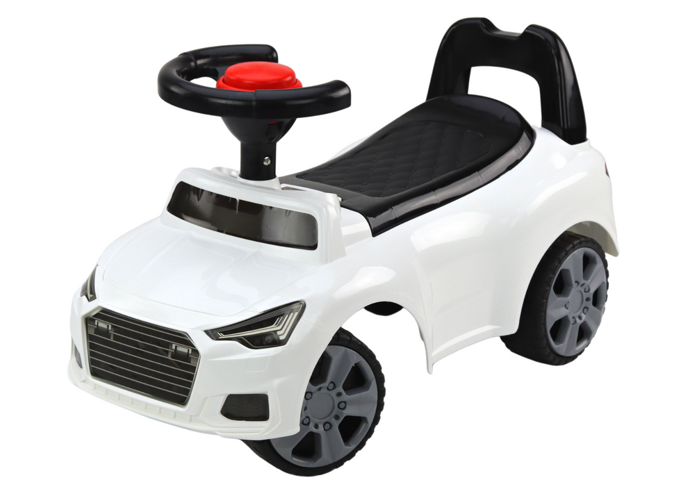 Dětské odrážedlo auto – s opěradlem a klaksonem | bílé