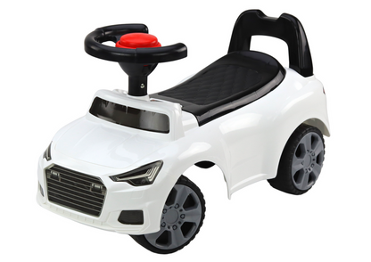 Dětské odrážedlo auto – s opěradlem a klaksonem | bílé