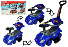 Dětské odrážedlo s tyčkou 3v1 Mega Car modré