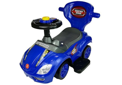 Dětské odrážedlo s tyčkou 3v1 Mega Car modré