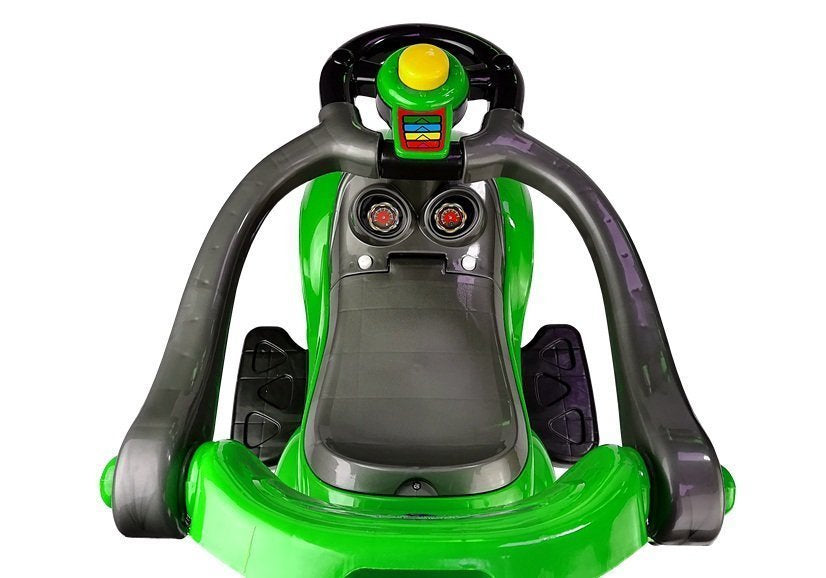 Dětské odrážedlo s tyčkou 3v1 Mega Car se schránkou zelené