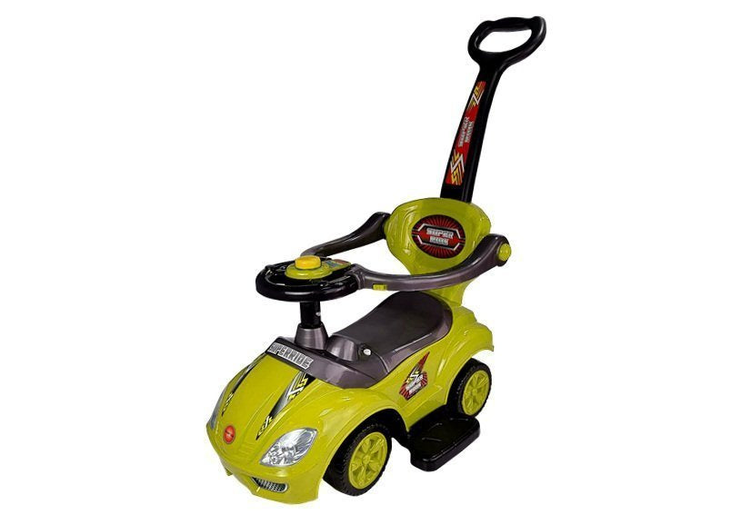 Dětské odrážedlo s tyčkou 3v1 Mega Car žluté
