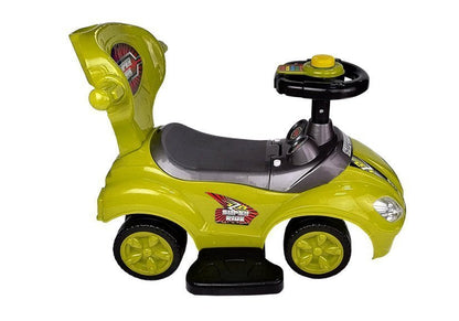 Dětské odrážedlo s tyčkou 3v1 Mega Car žluté