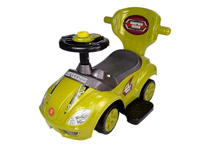 Dětské odrážedlo s tyčkou 3v1 Mega Car žluté