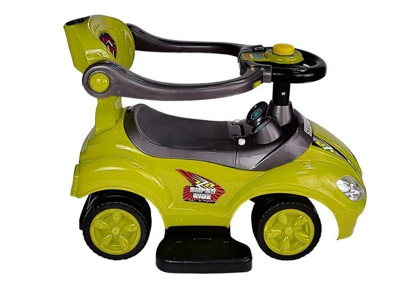 Dětské odrážedlo s tyčkou 3v1 Mega Car žluté