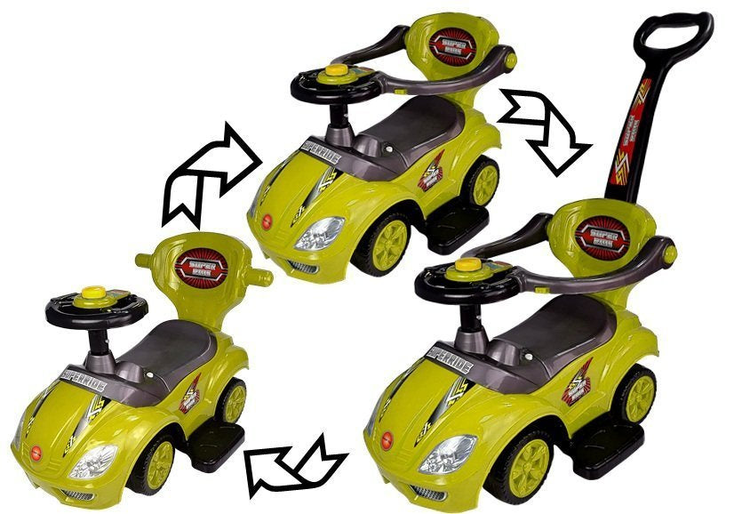 Dětské odrážedlo s tyčkou 3v1 Mega Car žluté