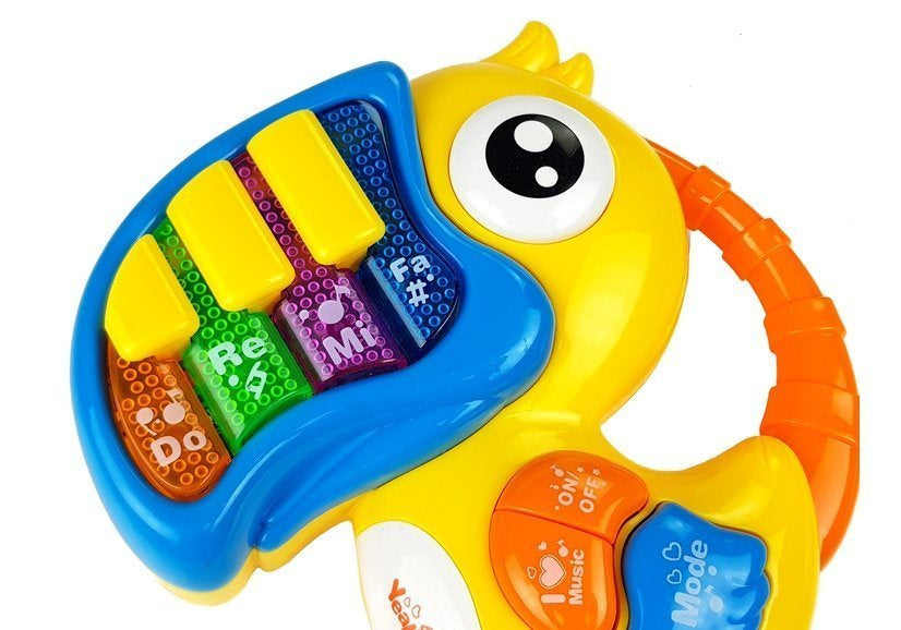 Dětské pianino a kytara na baterie – papuga a rybka