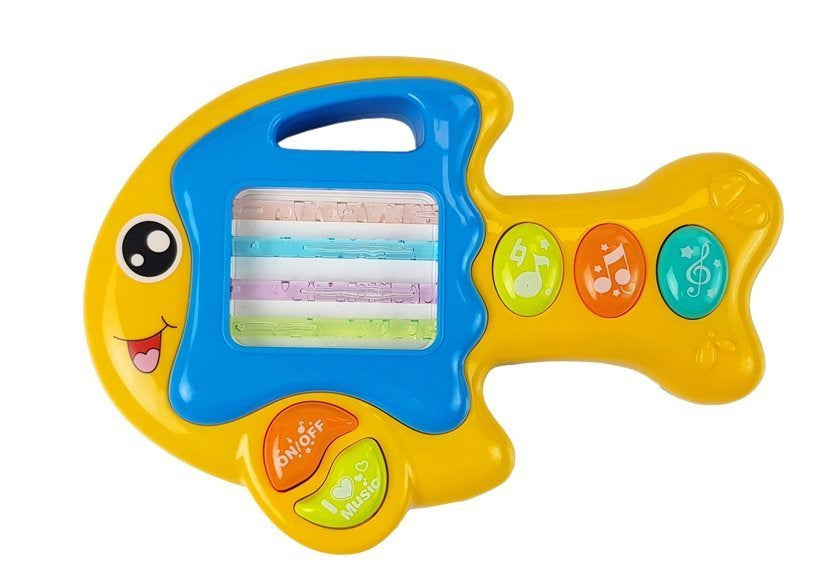 Dětské pianino a kytara na baterie – papuga a rybka