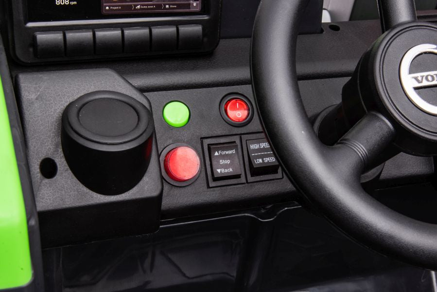 Dětský bagr na akumulátor s bazénkem a míčky Volvo – zelený