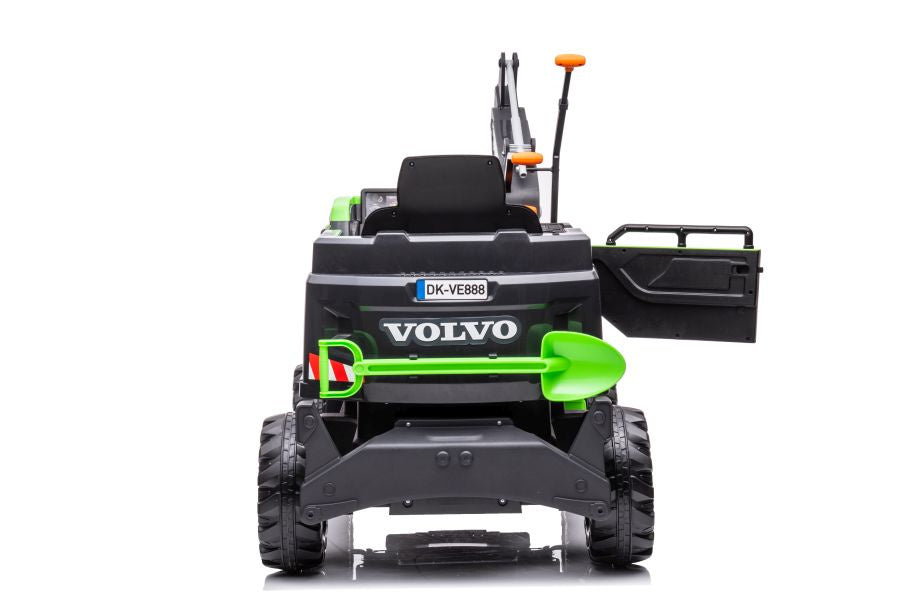 Dětský bagr na akumulátor s bazénkem a míčky Volvo – zelený