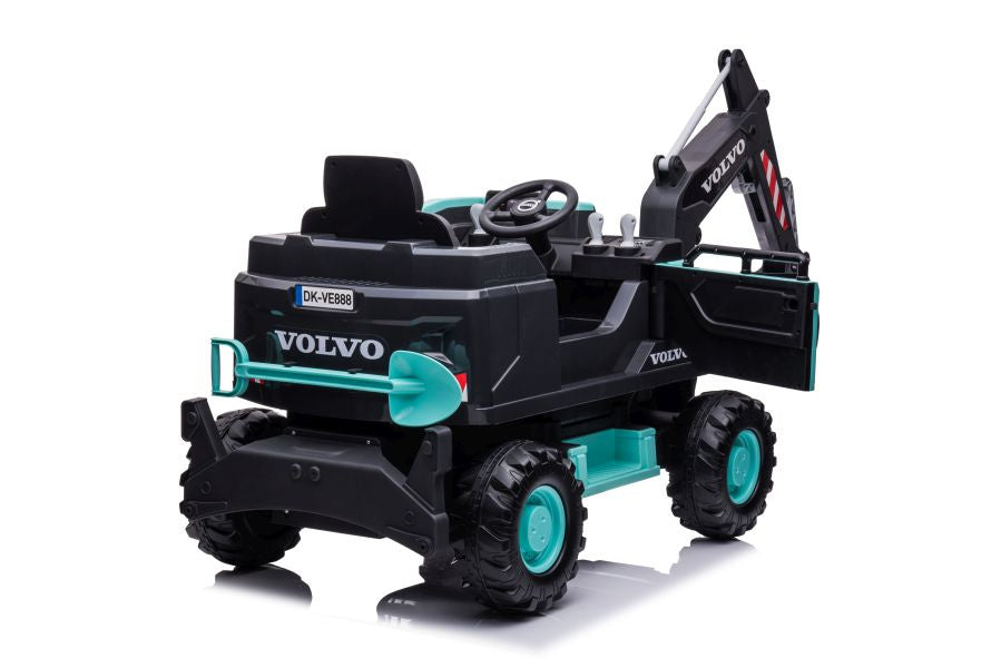 Dětský bagr na akumulátor s elektrickým ramenem Volvo modrý