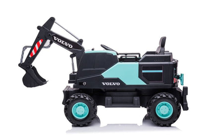 Dětský bagr na akumulátor s elektrickým ramenem Volvo modrý