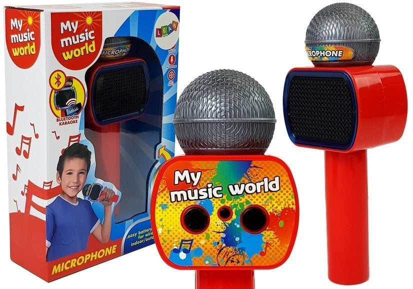 Dětský bezdrátový mikrofon karaoke s Bluetooth reproduktorem červený