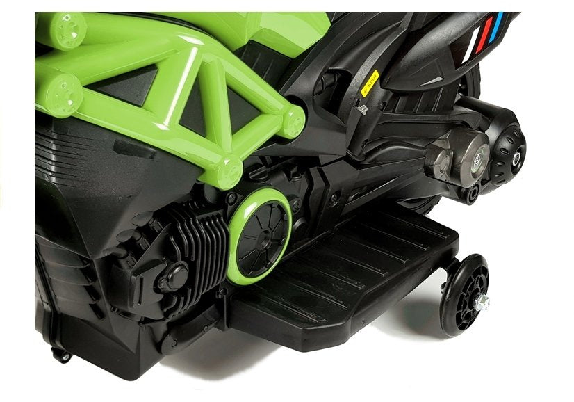 Dětský elektrický motocykl GTM1188 s LED světly zelený